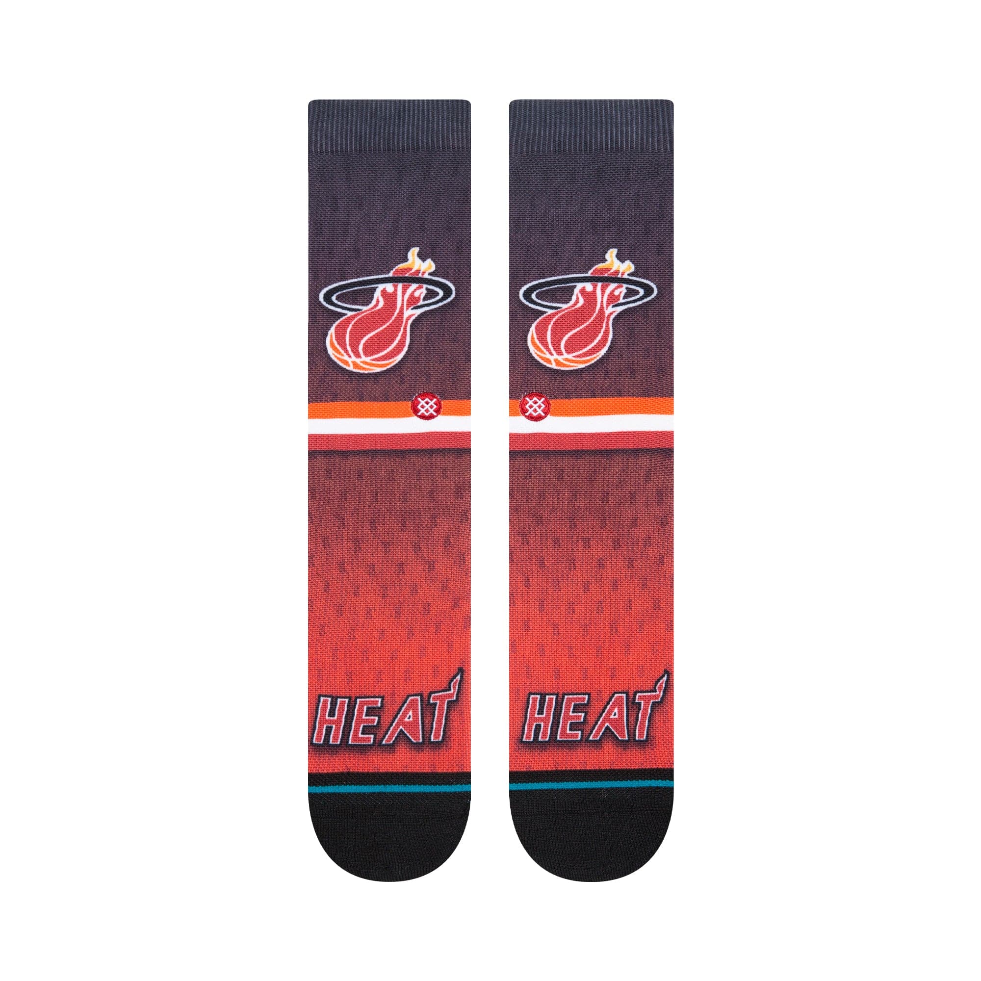 Stance Socks Large (9-12 US) Miami Heat Stance NBA HWC Logo Fader Crew Socks - Black