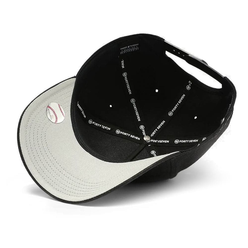 47 Brand Caps Miami Marlins '47 MLB Team Logo MVP DT Pinch Curve Snapback Hat - Black