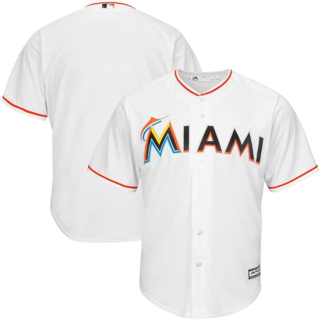 Majestic Athletic Jerseys M Miami Marlins Majestic MLB AC Cool Base Replica Jersey - White
