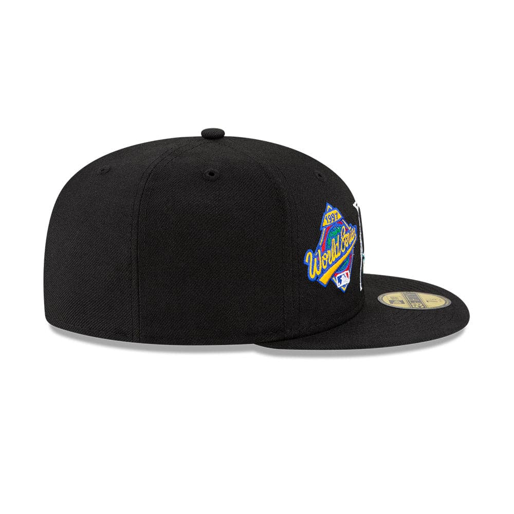 New Era Caps Miami Marlins New Era MLB Champions Patch 59FIFTY Fitted Hat - Black