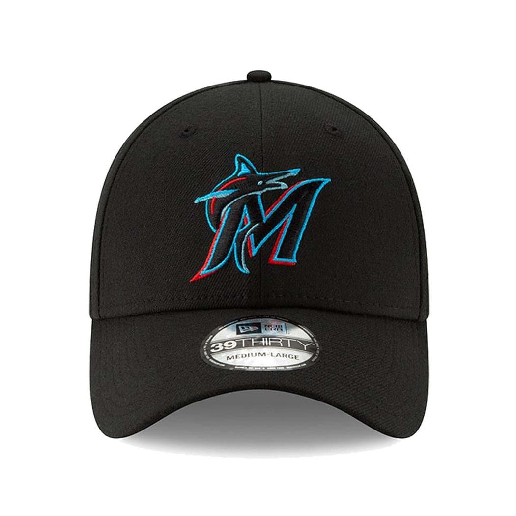 New Era Caps Miami Marlins New Era MLB Team 39THIRTY Stretch-Fit Hat - Black