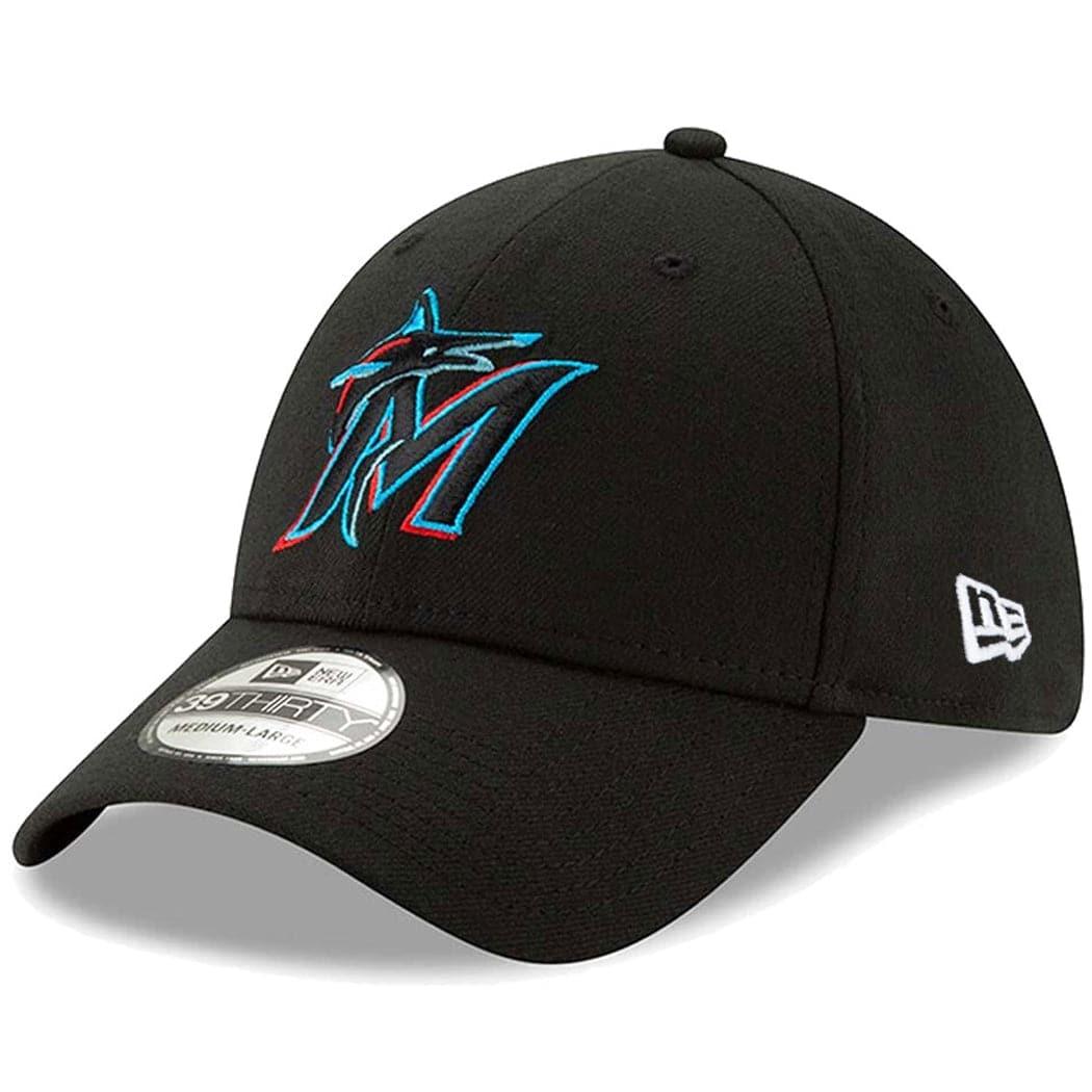 New Era Caps Miami Marlins New Era MLB Team 39THIRTY Stretch-Fit Hat - Black