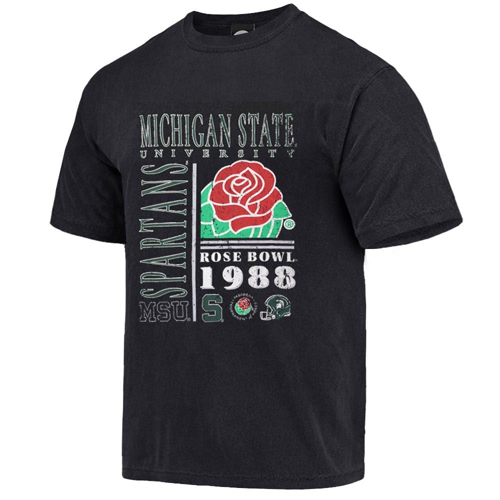 NCAA Branded T-Shirts Michigan State Spartans NCAA 88 Rose Bowl Champs Vintage T-Shirt - Faded Black