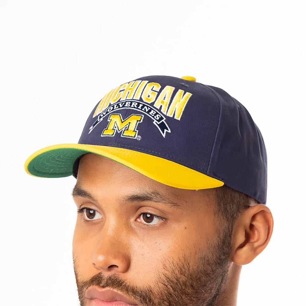 Mitchell And Ness Caps Michigan Wolverines Mitchell & Ness NCAA Free Throw Deadstock Snapback Hat - Navy