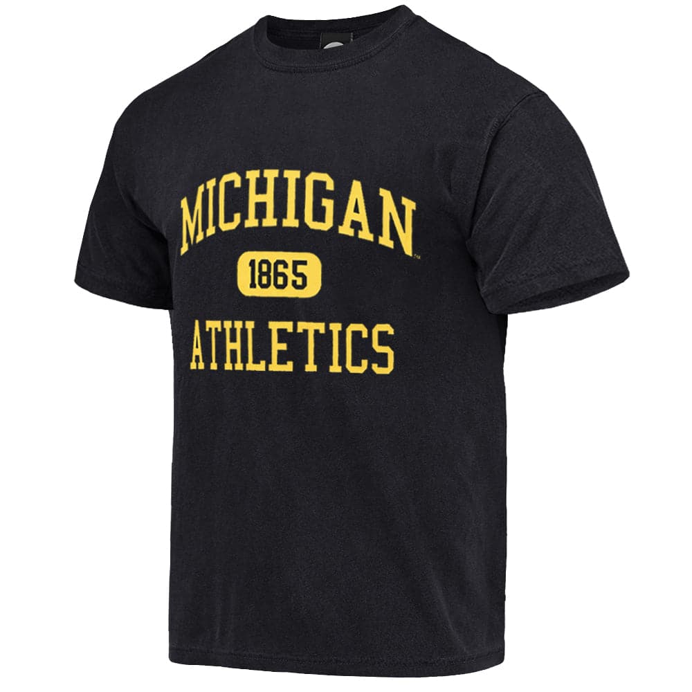NCAA Branded T-Shirts Michigan Wolverines NCAA Athletics Vintage T-Shirt - Washed Black