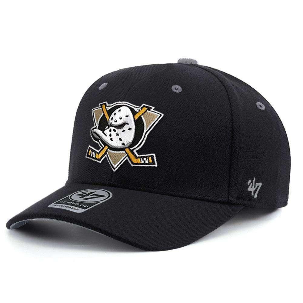 47 Brand Caps Mighty Ducks '47 NHL Team Audible DB Pre-Curved Snapback Hat - Black