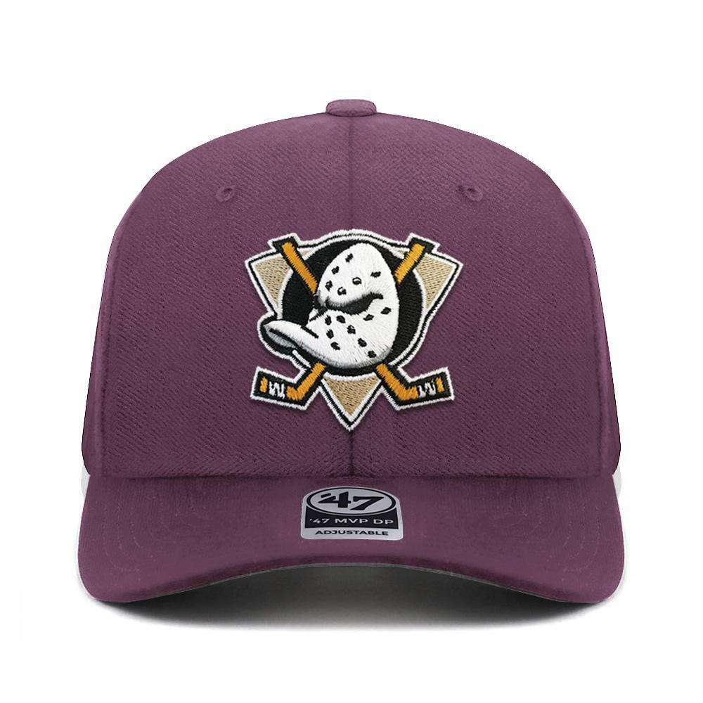 47 Brand Caps Mighty Ducks '47 NHL Team Audible DB Pre-Curved Snapback Hat - Plum