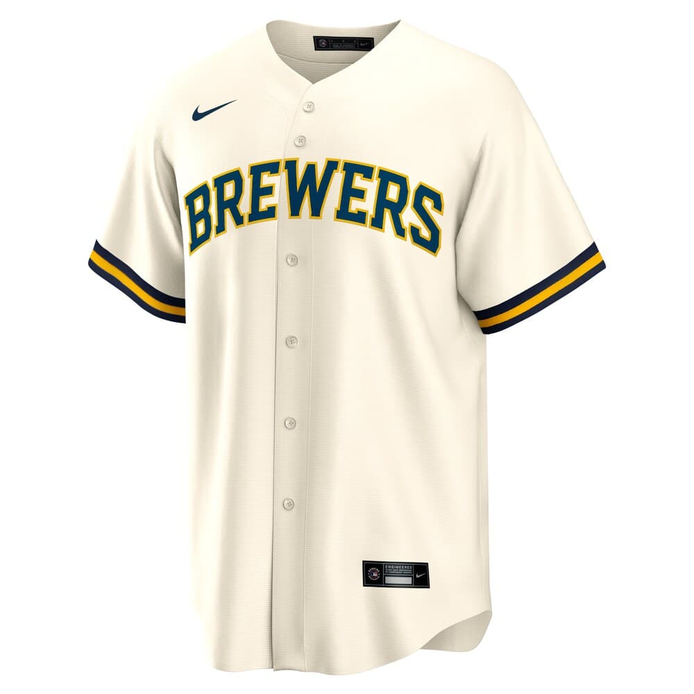 Nike Jerseys Milwaukee Brewers Nike MLB Home Replica Jersey - Cream