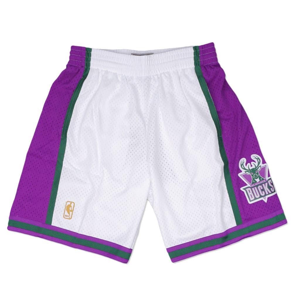 Mitchell And Ness Shorts Milwaukee Bucks Mitchell & Ness NBA 96-97 Home Swingman Shorts - White
