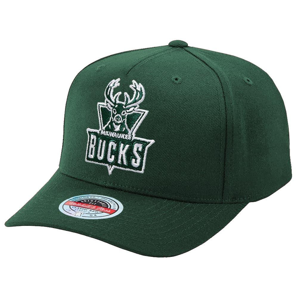 Mitchell And Ness Caps Milwaukee Bucks Mitchell & Ness NBA Clear Field Curve Snapback Hat - Green