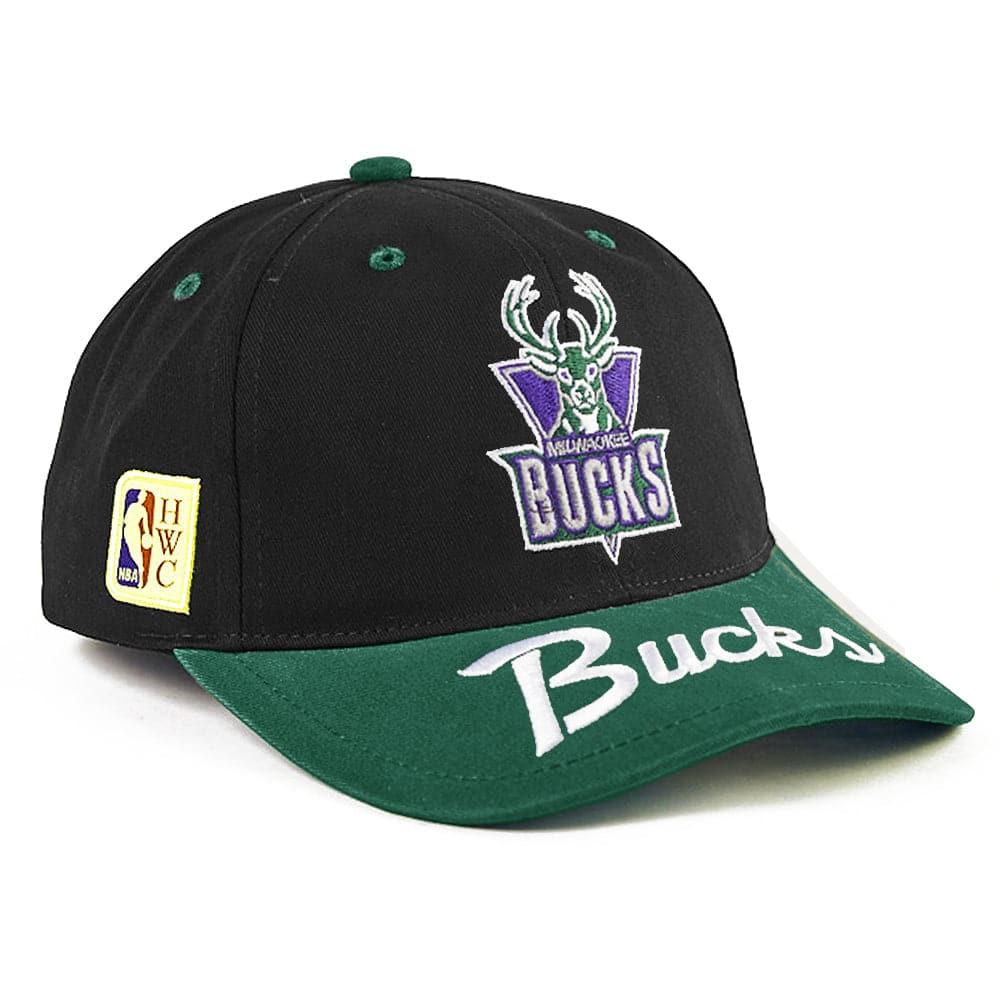 Mitchell And Ness Caps Milwaukee Bucks Mitchell & Ness NBA Double Up Deadstock Snapback Hat - Black