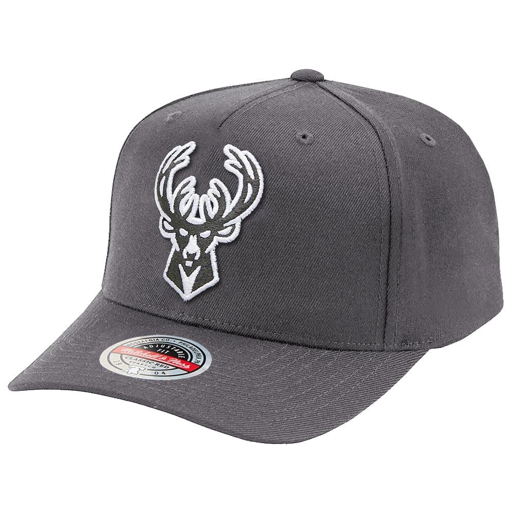 Mitchell And Ness Caps Milwaukee Bucks Mitchell & Ness NBA Laguana Curve Snapback Hat - Grey
