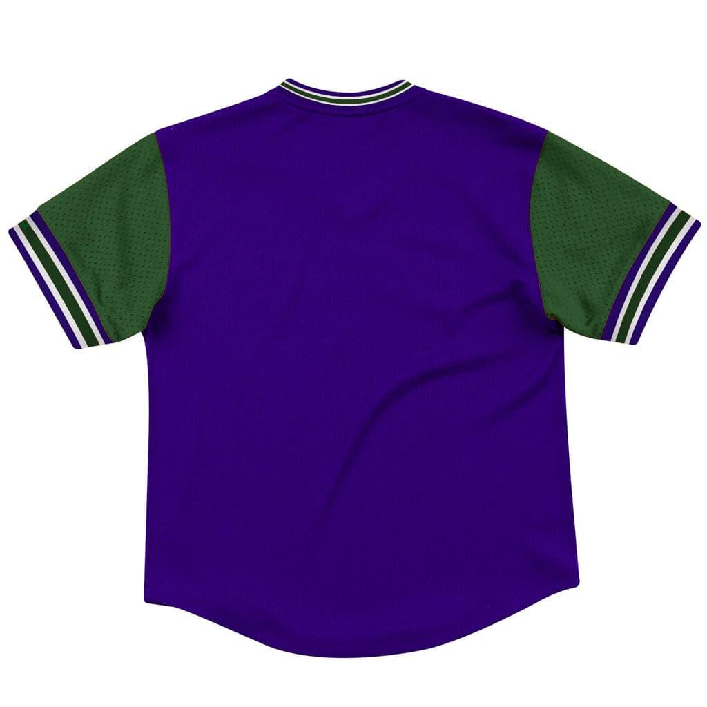Mitchell And Ness T-Shirts Milwaukee Bucks Mitchell & Ness NBA Top Prospect Mesh V-Neck - Purple