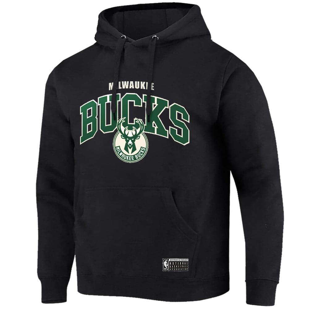 NBA Essentials Jumpers Milwaukee Bucks NBA Essentials Team Arch Hoodie Jumper - Black