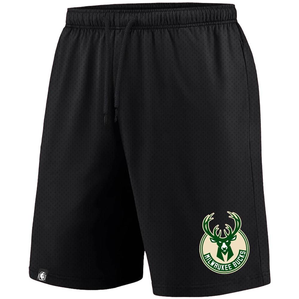NBA Essentials Shorts Milwaukee Bucks NBA Essentials Team Logo Mesh Shorts - Black