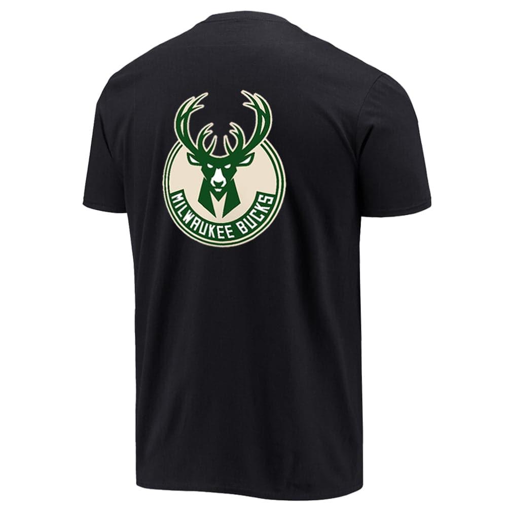 NBA Essentials T-Shirts Milwaukee Bucks NBA Essentials Team Logo Repeat T-Shirt - Black