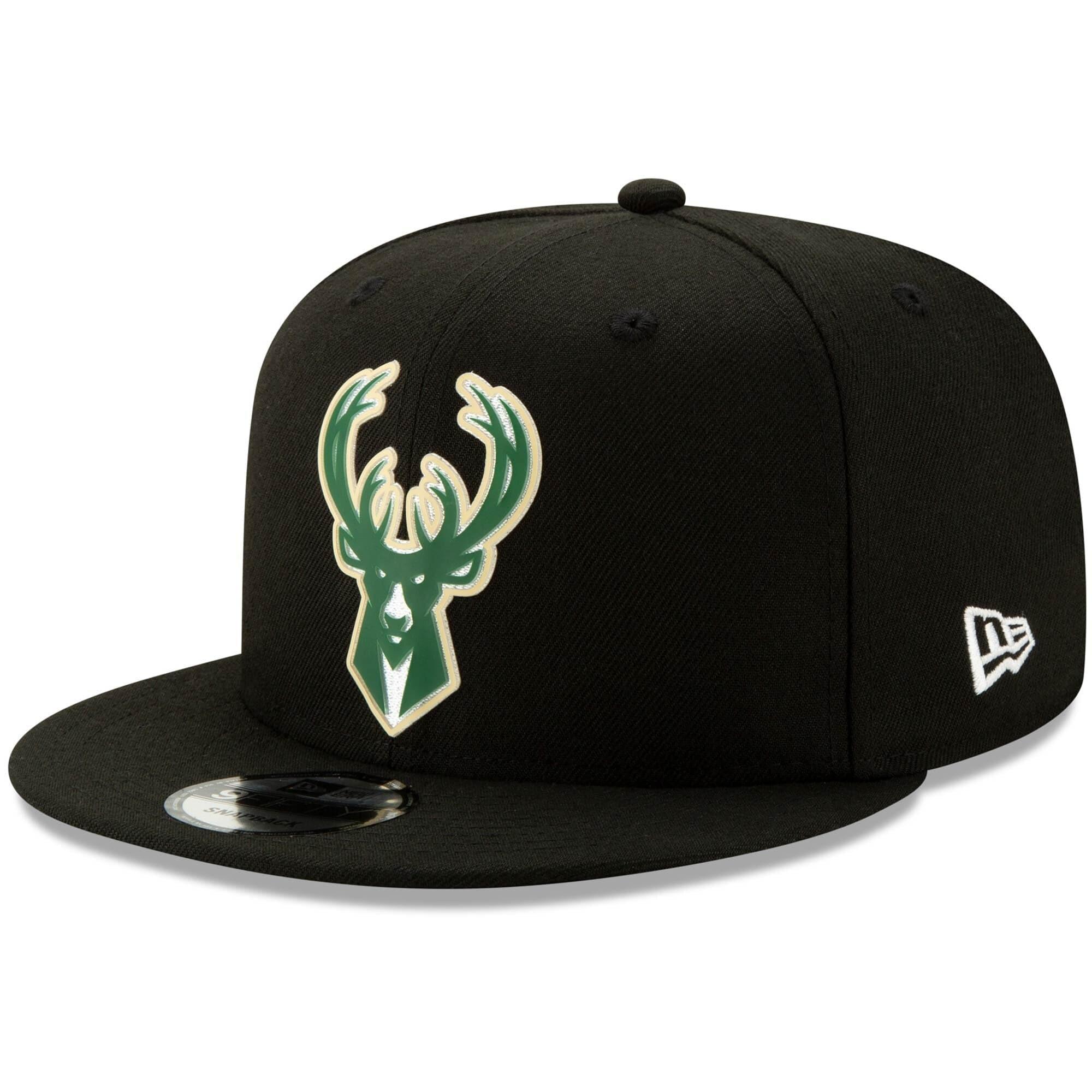 New Era Caps Milwaukee Bucks New Era NBA 2020 Back Half 9FIFTY Snapback Hat - Black