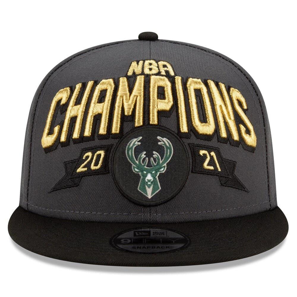 New Era Caps Milwaukee Bucks New Era NBA 2021 Champions 9FIFTY Snapback Hat - Charcoal