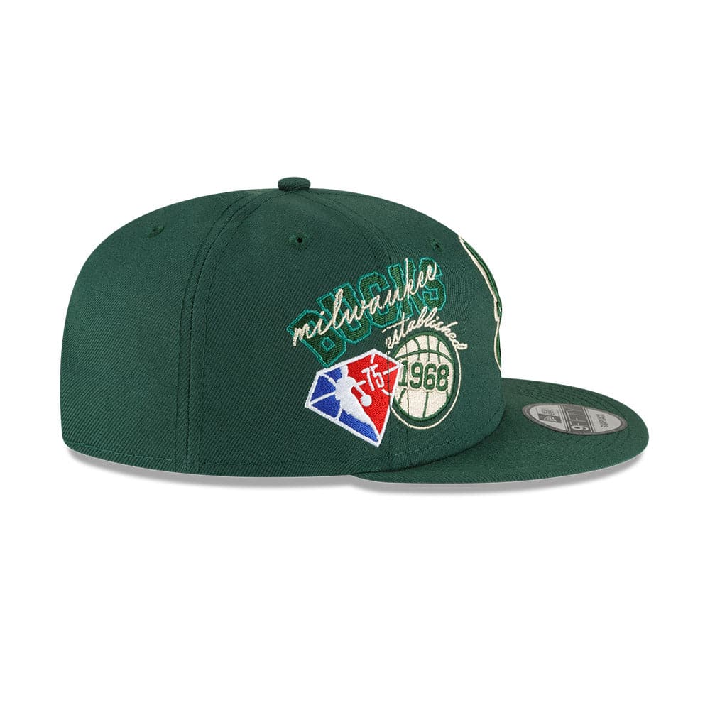 New Era Caps Milwaukee Bucks New Era NBA 21-22 Back Half 9FIFTY Snapback Hat - Green