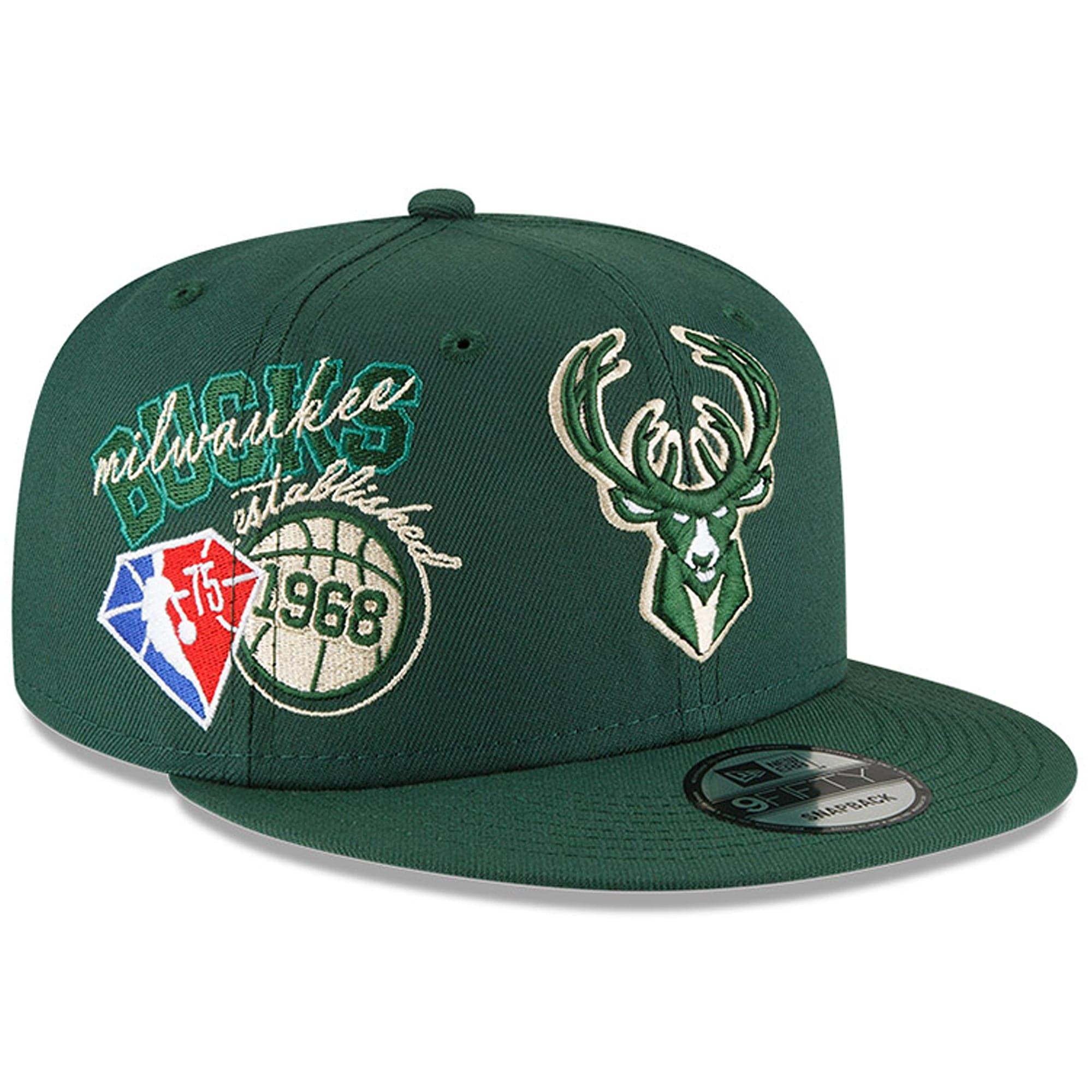 New Era Caps Milwaukee Bucks New Era NBA 21-22 Back Half 9FIFTY Snapback Hat - Green