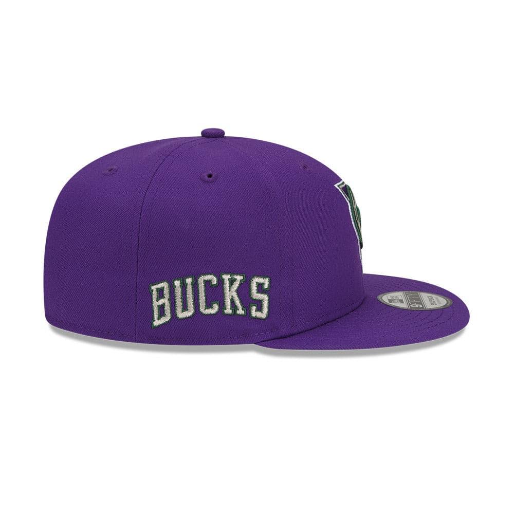 New Era Caps Milwaukee Bucks New Era NBA 21-22 City Edition ALT 9FIFTY Snapback Hat - Purple