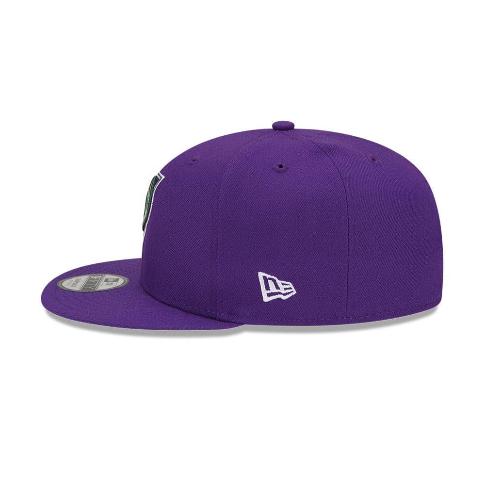 New Era Caps Milwaukee Bucks New Era NBA 21-22 City Edition ALT 9FIFTY Snapback Hat - Purple