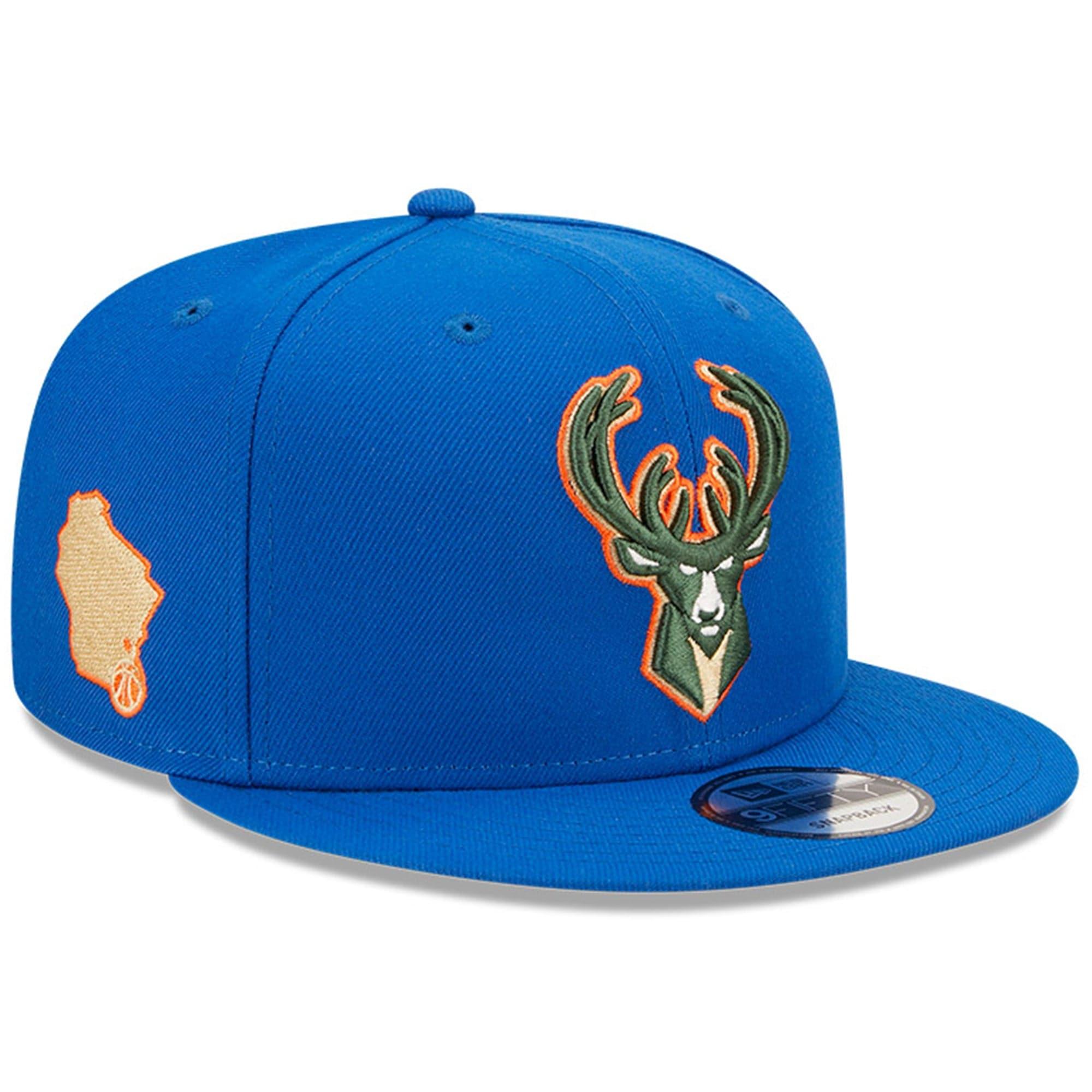 New Era Caps Milwaukee Bucks New Era NBA 22-23 City Edition Alt 9FIFTY Snapback Hat - Blue