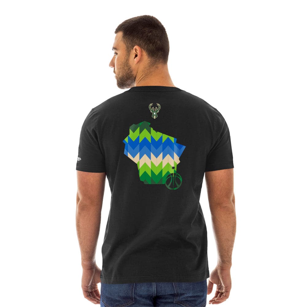 New Era T-Shirts Milwaukee Bucks New Era NBA 22-23 City Edition T-Shirt - Black