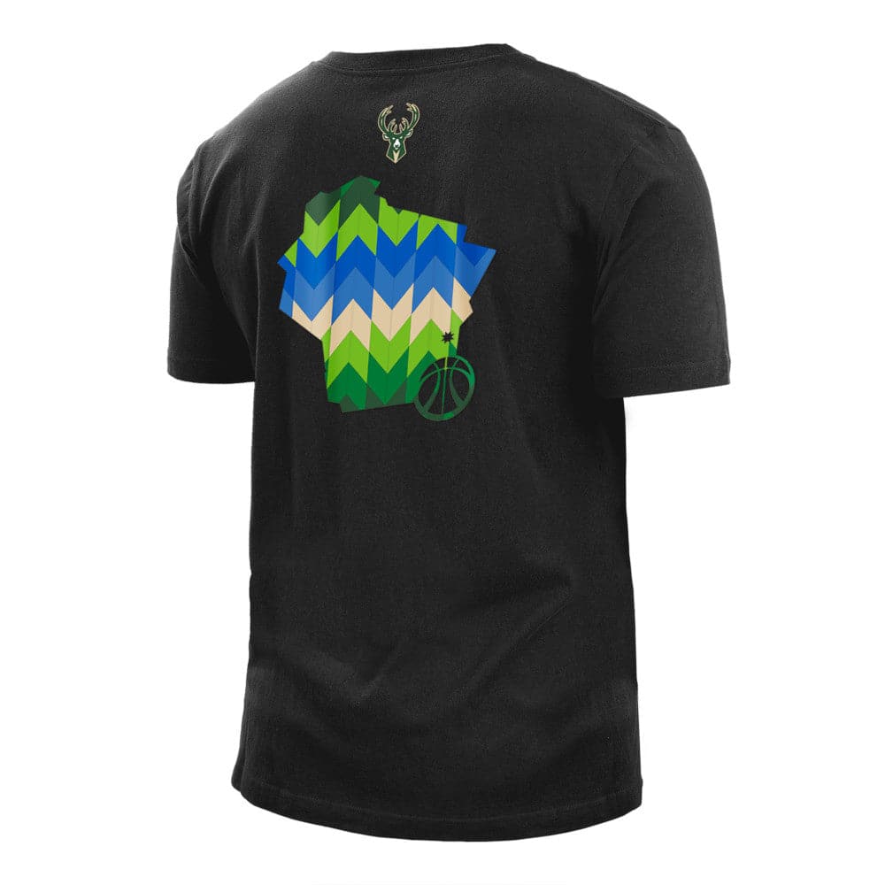 New Era T-Shirts Milwaukee Bucks New Era NBA 22-23 City Edition T-Shirt - Black