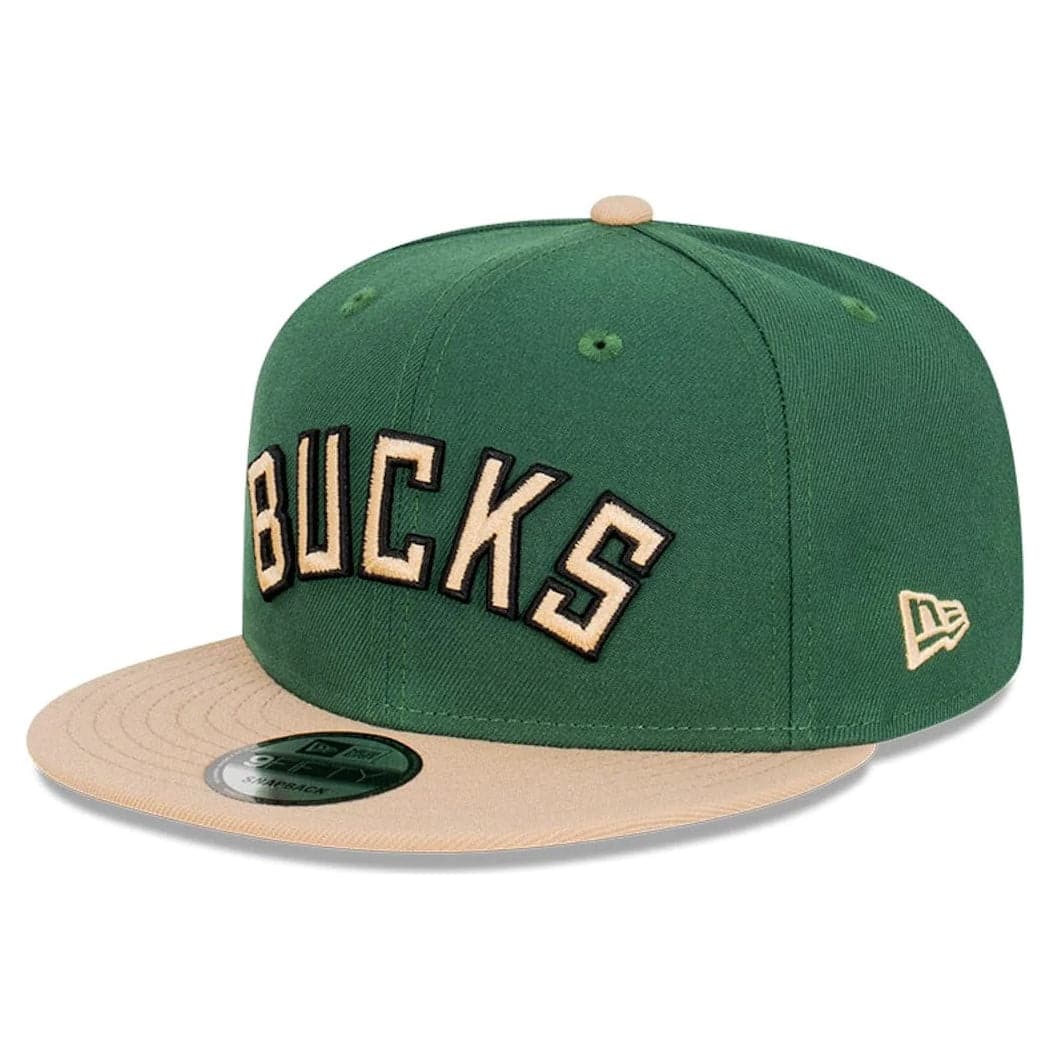 New Era Caps Milwaukee Bucks New Era NBA 2T Wordmark 9FIFTY Snapback Hat - Green