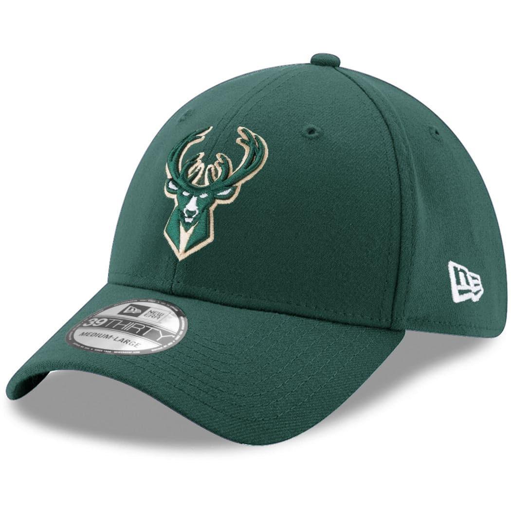 New Era Caps Milwaukee Bucks New Era NBA Team 39THIRTY Flex Fit Curve Hat - Green