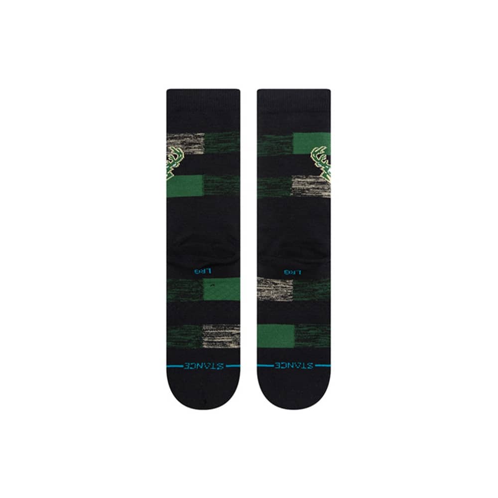 Stance Socks Large (9-12 US) Milwaukee Bucks Stance NBA Cryptic Crew Socks - Black