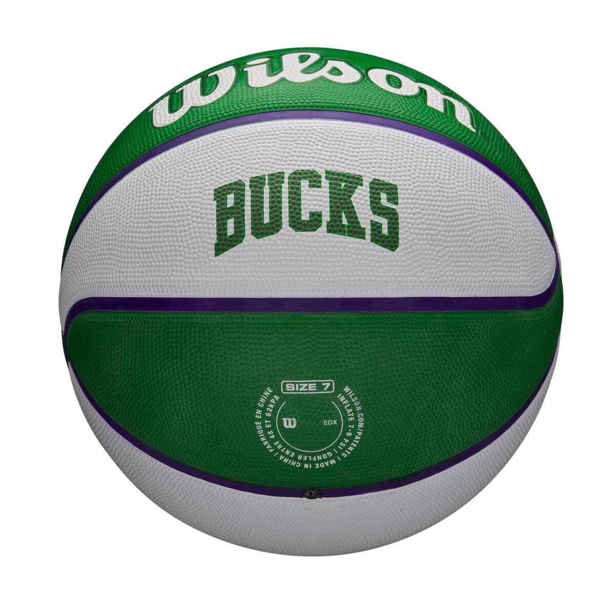 Wilson Sporting Goods Balls Milwaukee Bucks Wilson NBA 21-22 City Edition Full Size Basketball Ball - Size 7