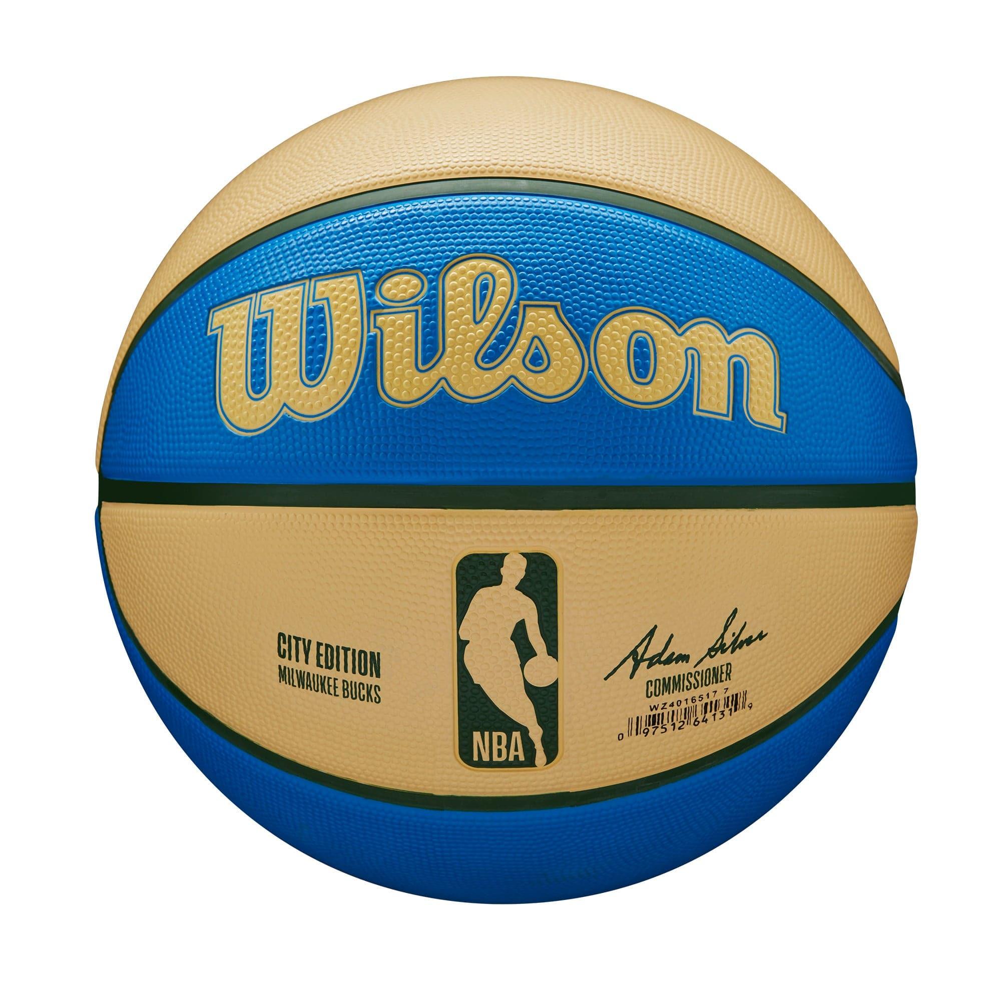 Wilson Sporting Goods Balls Milwaukee Bucks Wilson NBA 22-23 City Edition All Surface Basketball Ball