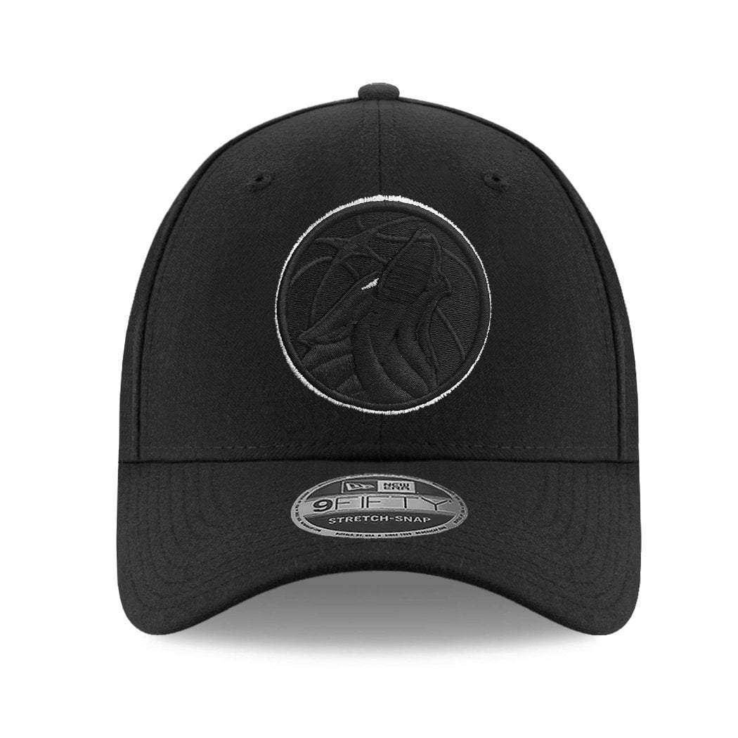 New Era Caps Minnesota Timberwolves New Era NBA Outline Stretch-Snap 9FIFTY Curved Snapback Hat - Black
