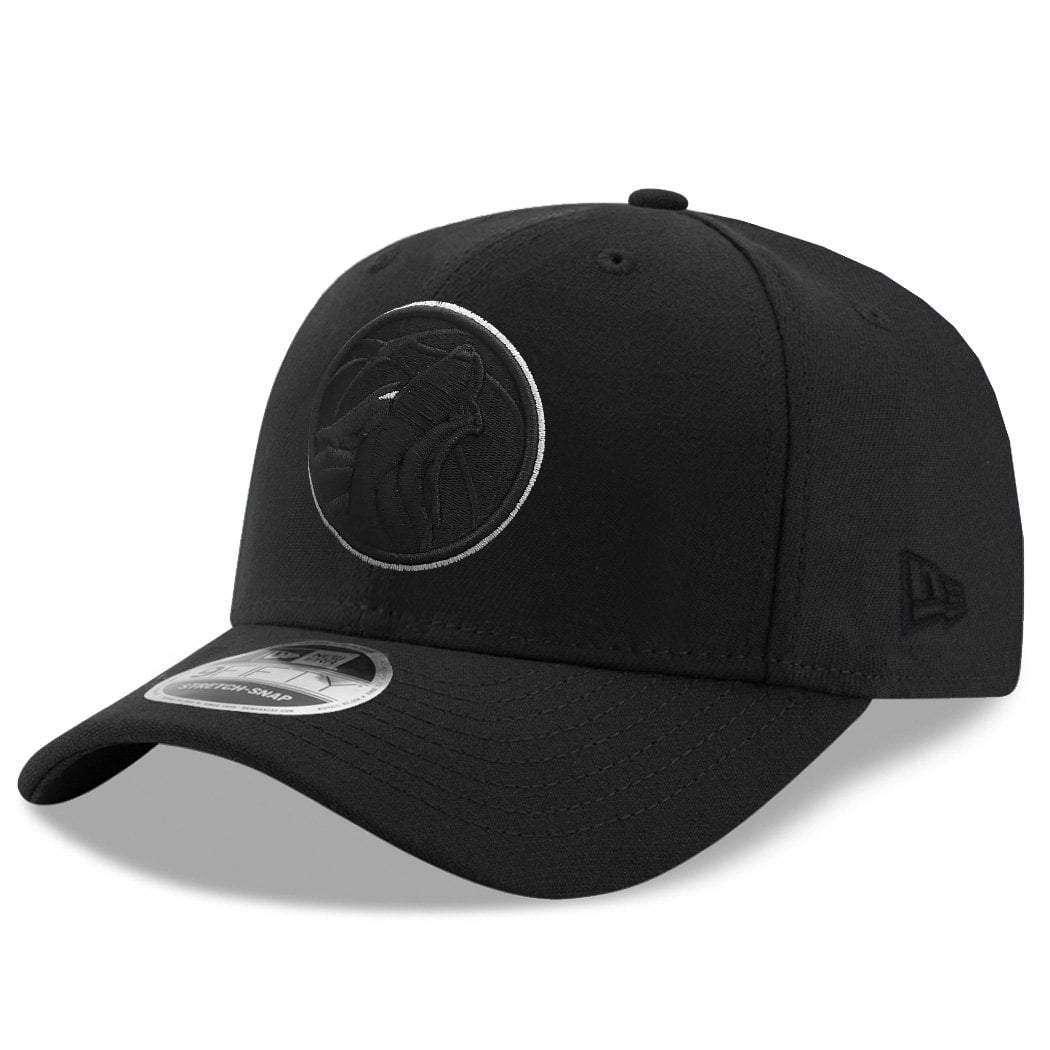 New Era Caps Minnesota Timberwolves New Era NBA Outline Stretch-Snap 9FIFTY Curved Snapback Hat - Black