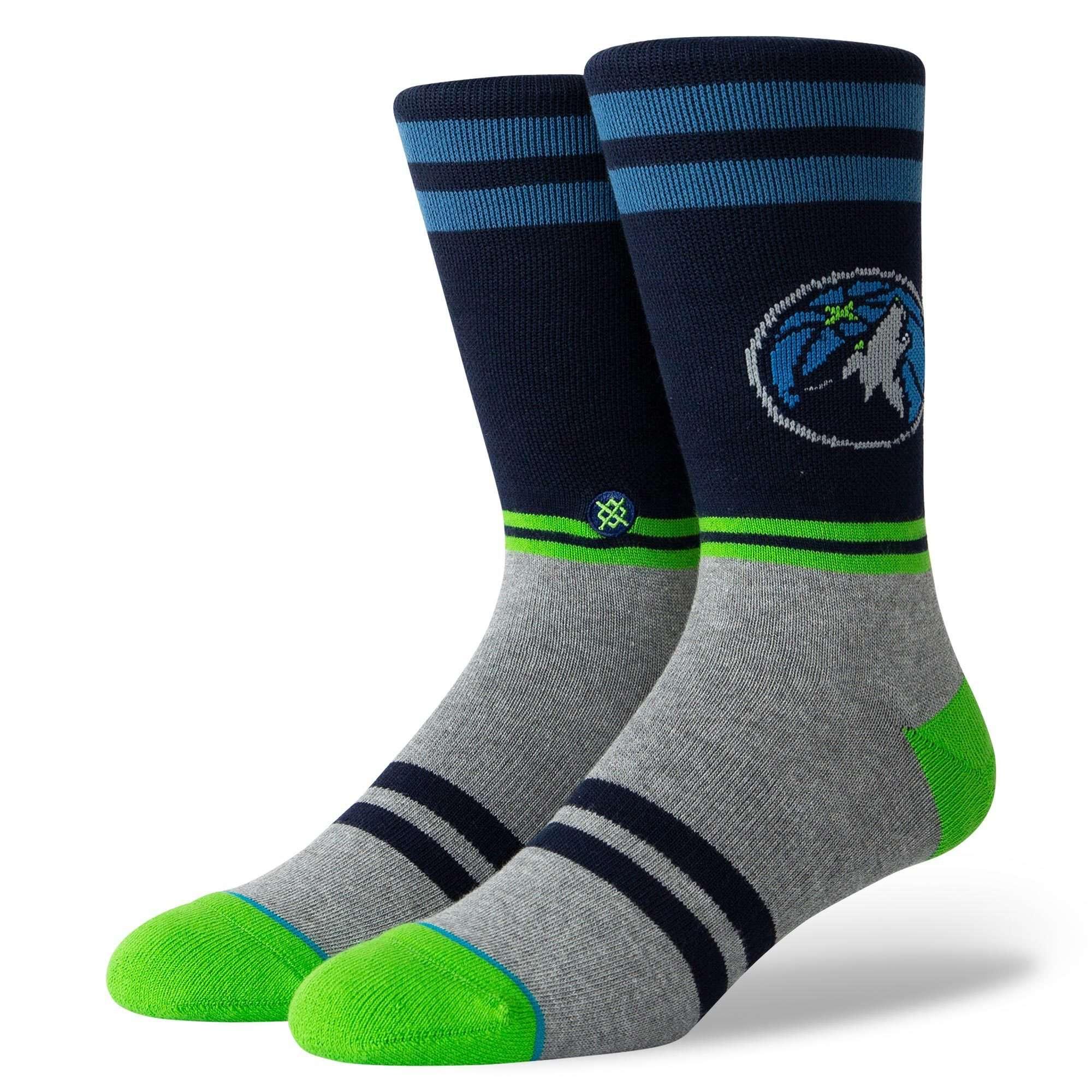 Stance Socks Large (9-12 US) Minnesota Timberwolves Stance NBA City Gym Crew Socks - Navy