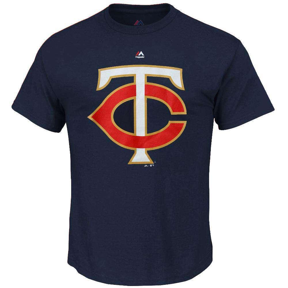 Majestic Athletic T-Shirts Minnesota Twins Majestic MLB Logo T-Shirt - Navy