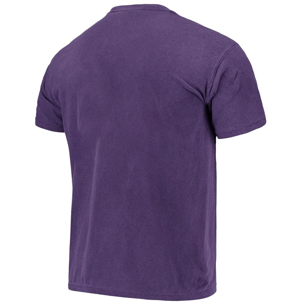 Majestic Athletic T-Shirts Minnesota Vikings Majestic NFL 3D Helmet Vintage T-Shirt - Faded Purple