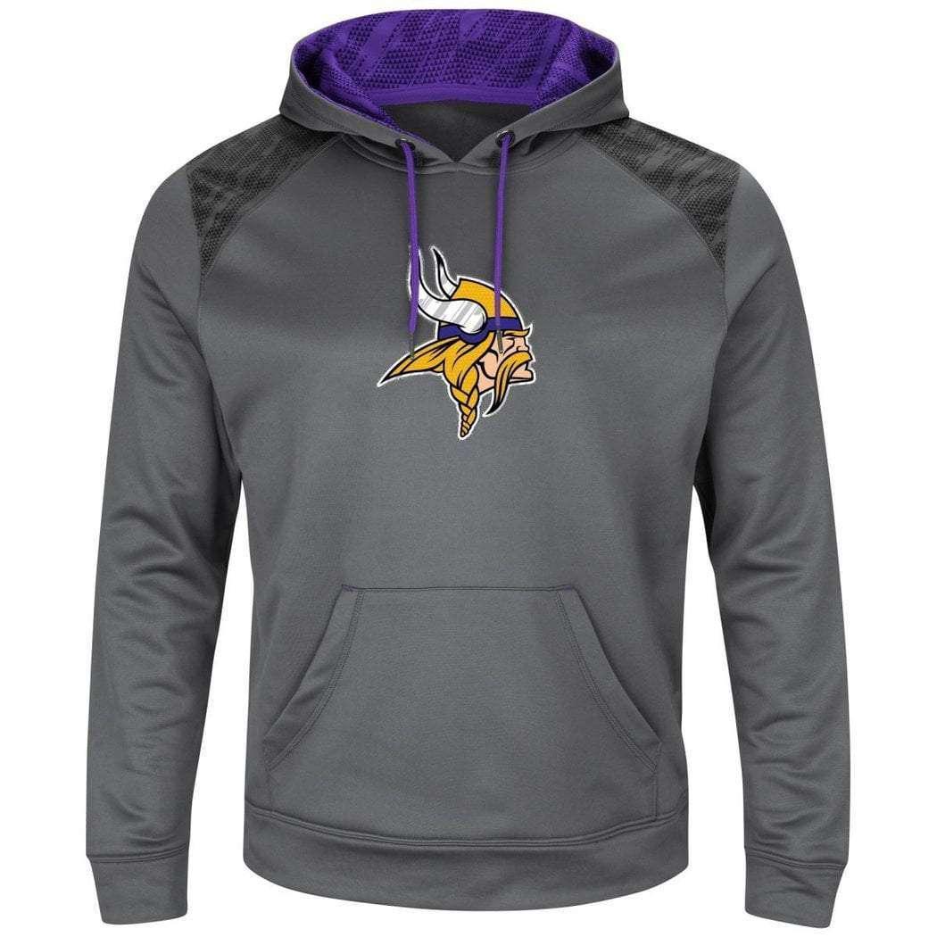 Majestic Athletic Jumpers Minnesota Vikings Majestic NFL Armor Performance Hoodie Jumper - Grey