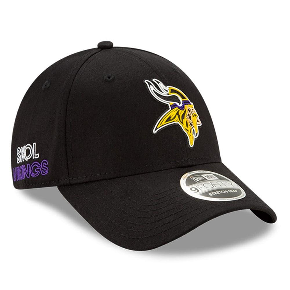 New Era Caps Minnesota Vikings New Era NFL 2020 Draft 9FORTY Stretch Snapback Curve Hat - Black