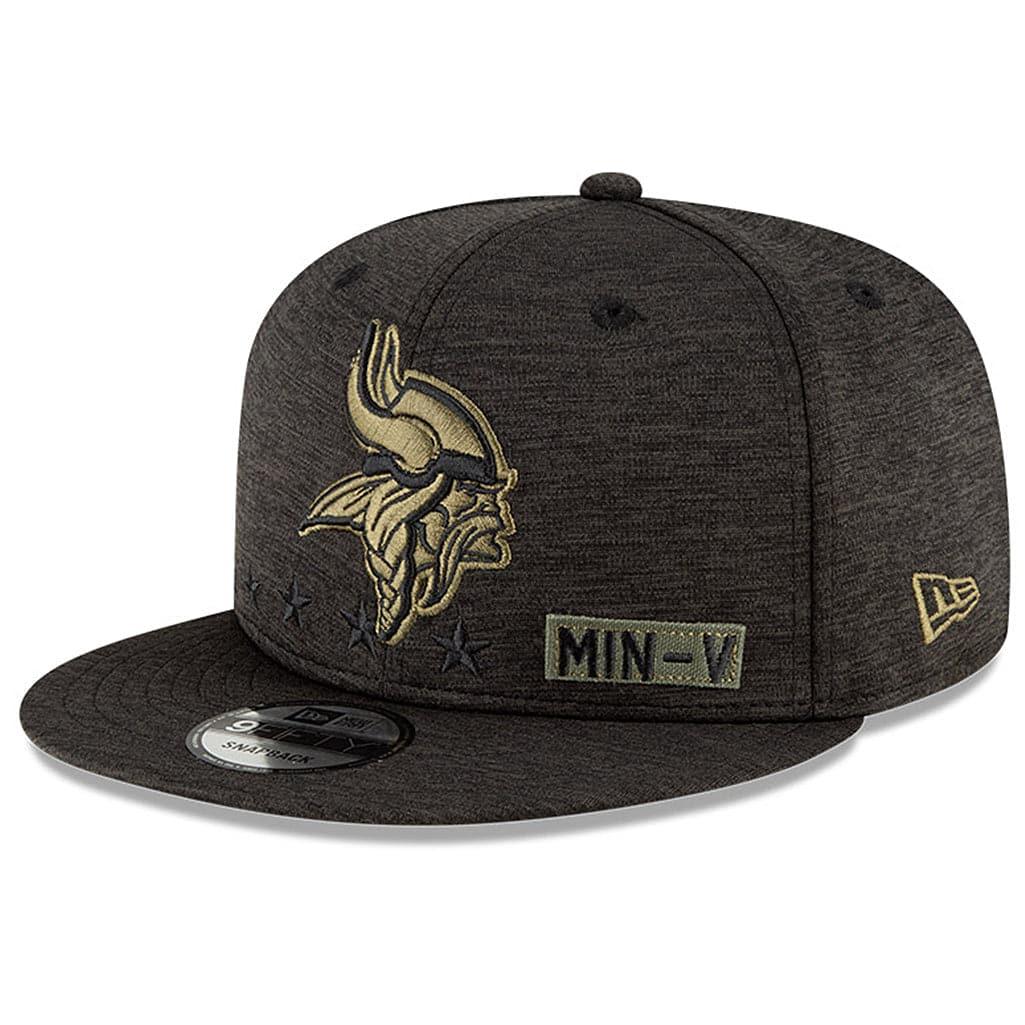 New Era Caps Minnesota Vikings New Era NFL 2020 Salute To Service 9FIFTY Snapback Hat - Black