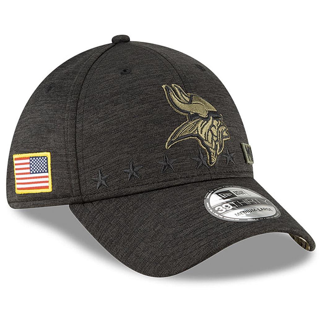 New Era Caps Minnesota Vikings New Era NFL 2020 Sideline 39THIRTY Flex Fit Curve Hat - Black