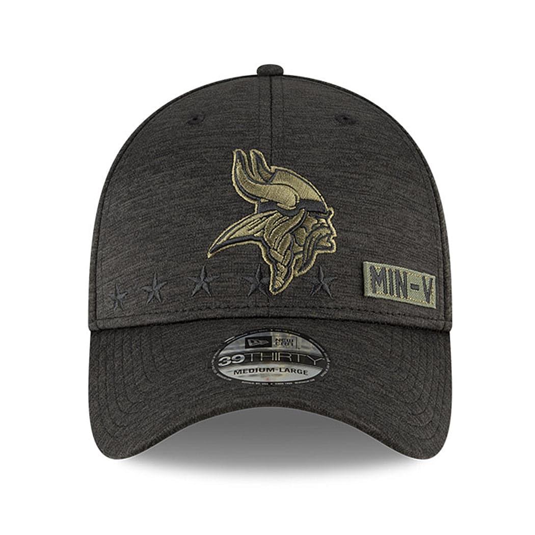 New Era Caps Minnesota Vikings New Era NFL 2020 Sideline 39THIRTY Flex Fit Curve Hat - Black