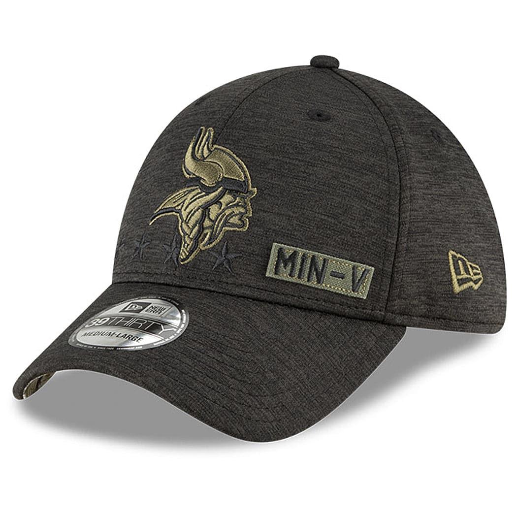 New Era Caps Minnesota Vikings New Era NFL 2020 Sideline 39THIRTY Flex Fit Curve Hat - Black
