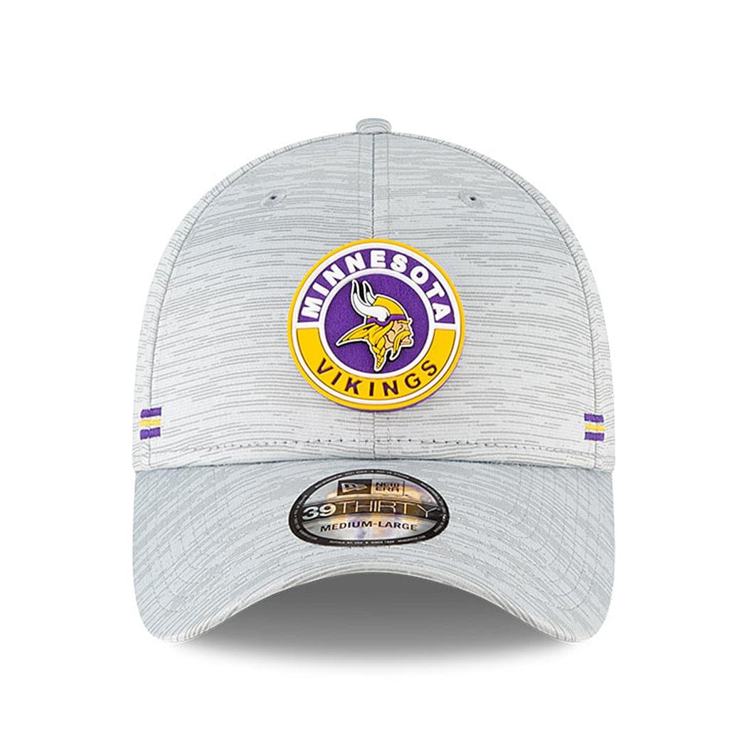 New Era Caps Minnesota Vikings New Era NFL 2020 Sideline 39THIRTY Flex Fit Curve Hat - Grey