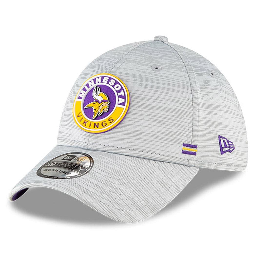 New Era Caps Minnesota Vikings New Era NFL 2020 Sideline 39THIRTY Flex Fit Curve Hat - Grey