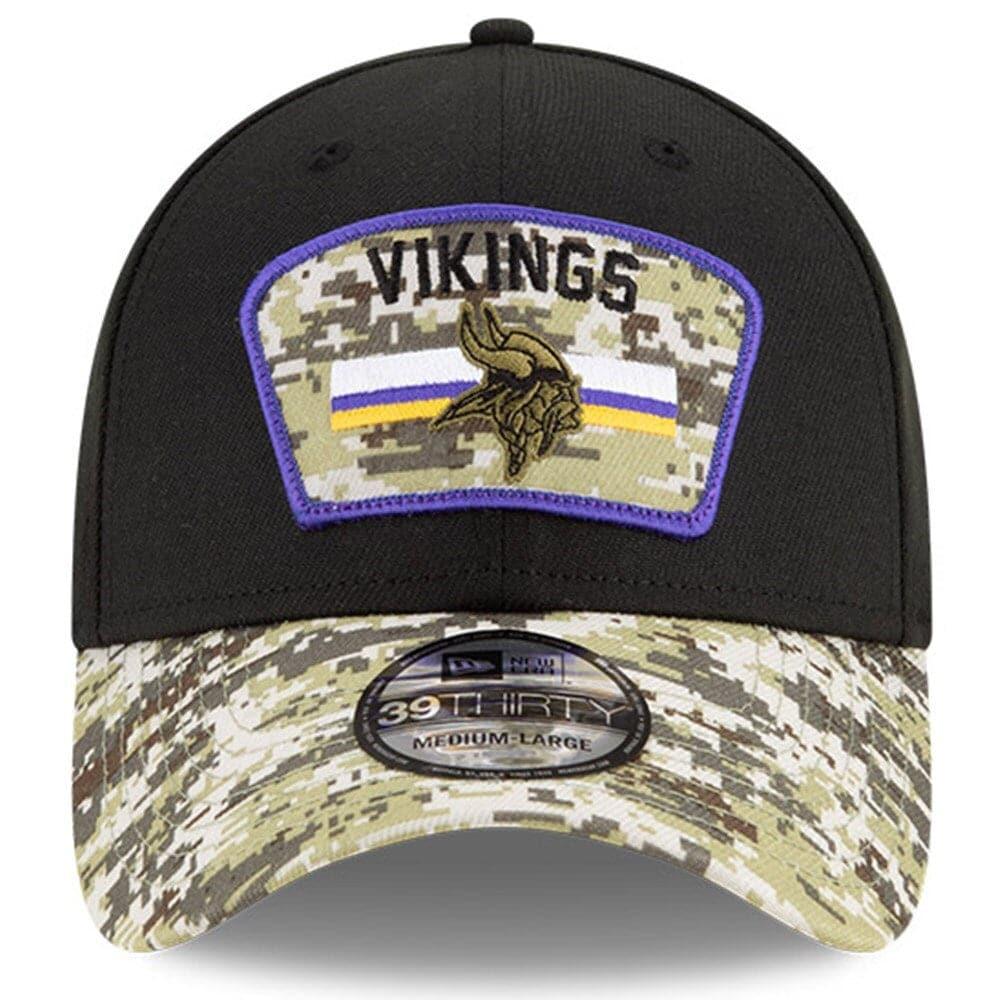 New Era Caps Minnesota Vikings New Era NFL 2021 Salute To Service 39THIRTY Flex Fit Hat - Black