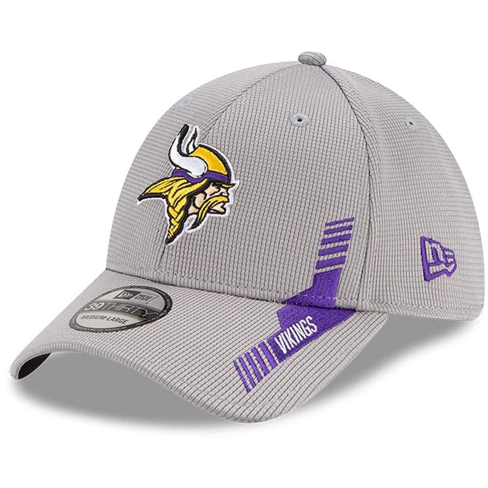 New Era Caps Minnesota Vikings New Era NFL 2021 Sideline Home 39THIRTY Flex Fit Hat - Grey