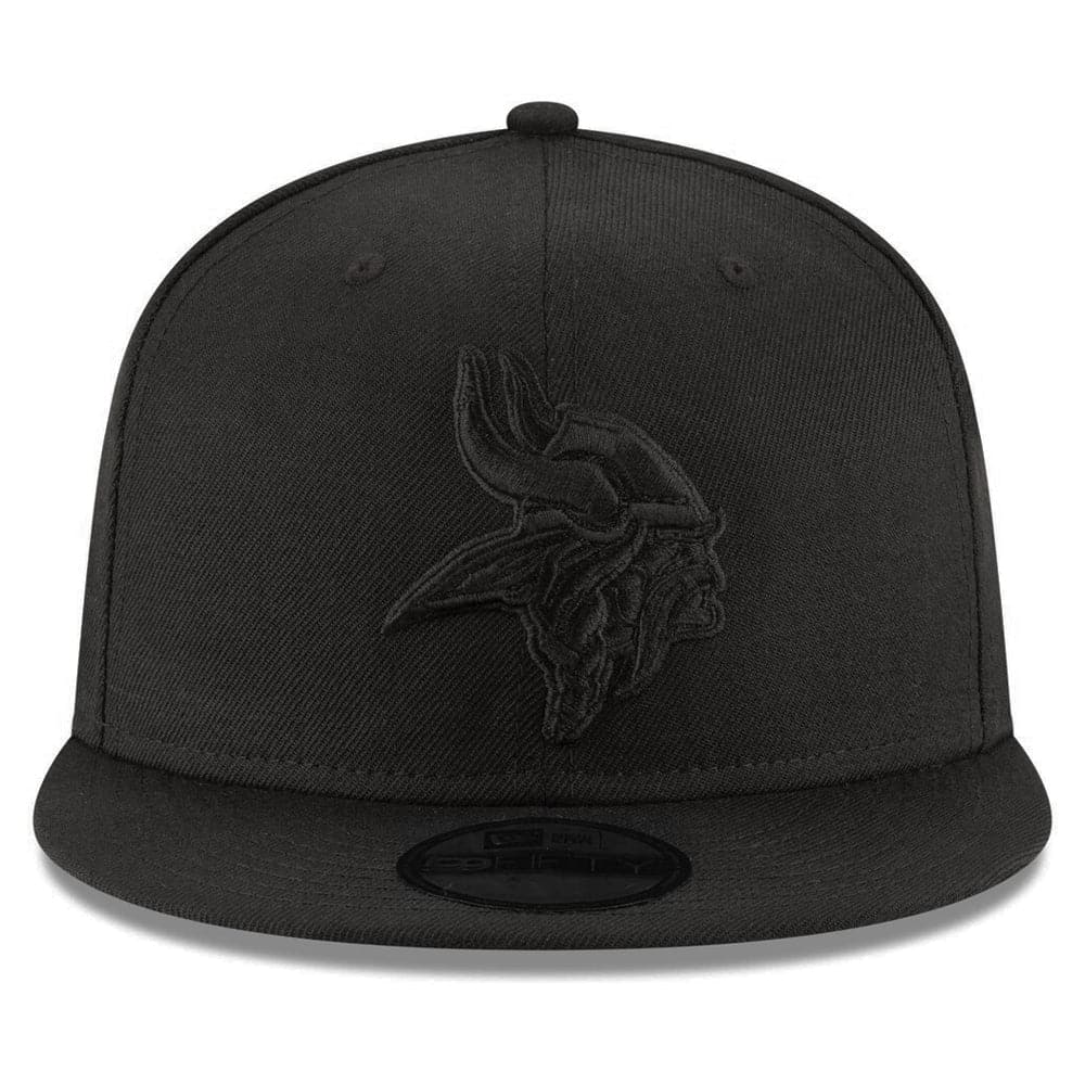 New Era Caps Minnesota Vikings New Era NFL Black On Black 9FIFTY Snapback Hat - Black